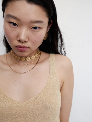 MANGO Knitted Top 'KLING' in Gold