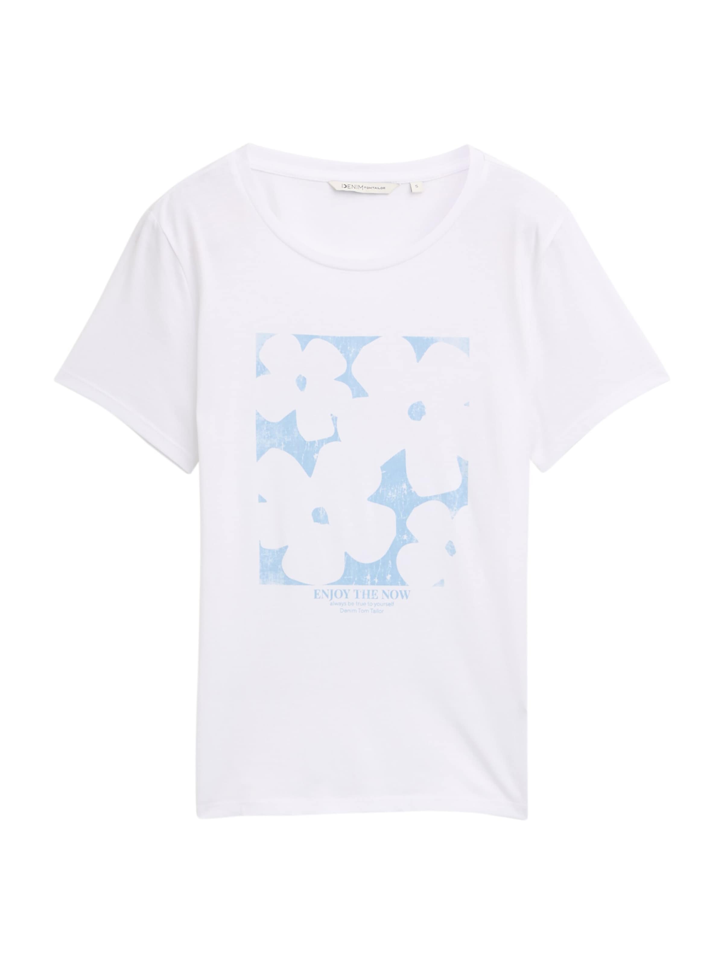 TOM TAILOR DENIM T-shirt i vit: framsida