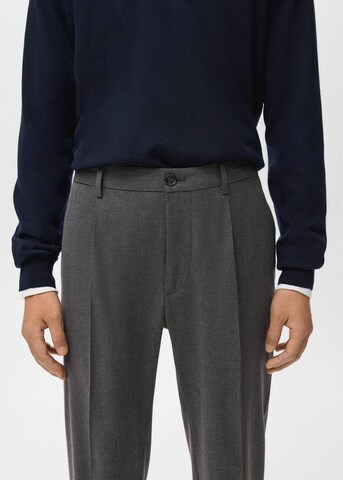 MANGO MAN Regular Pleat-Front Pants 'Milton' in Grey