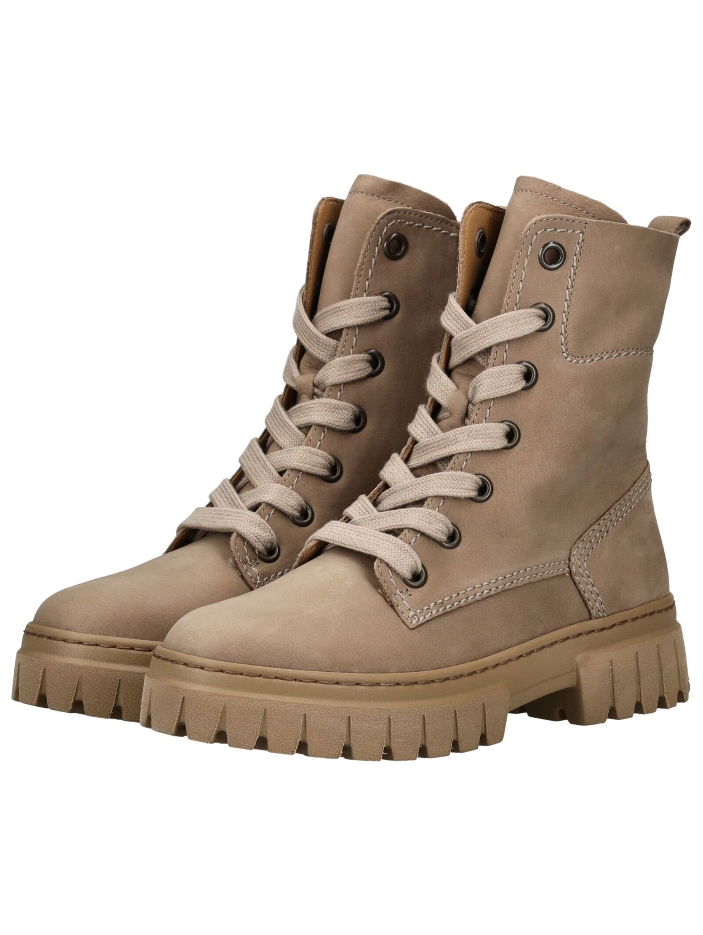 GABOR Lace-Up Ankle Boots in Beige