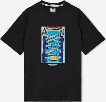 Weekend Offender T-Shirt 'Laces' in Schwarz: Vorderseite