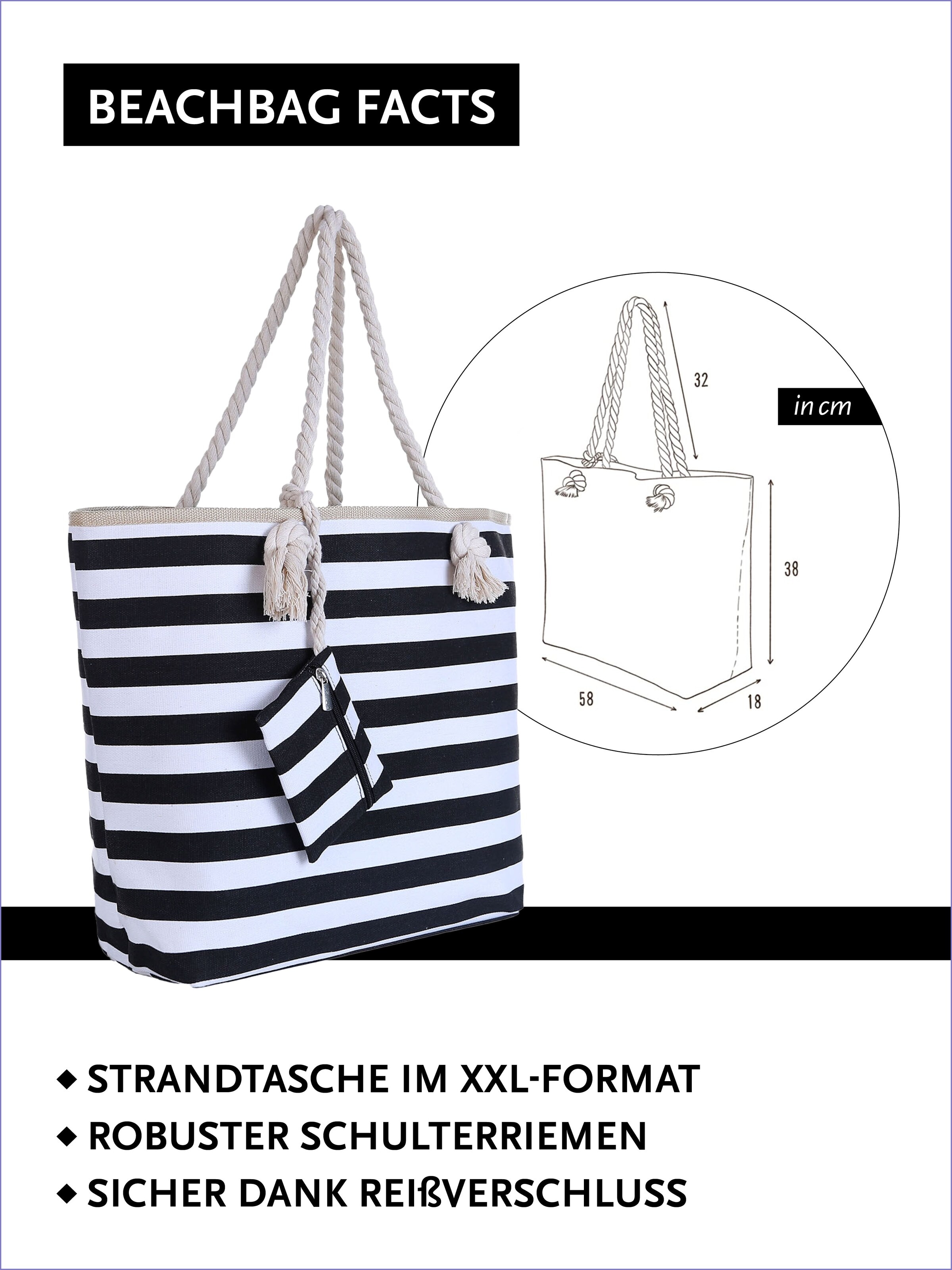 DonDon Beach Bag in Black: front