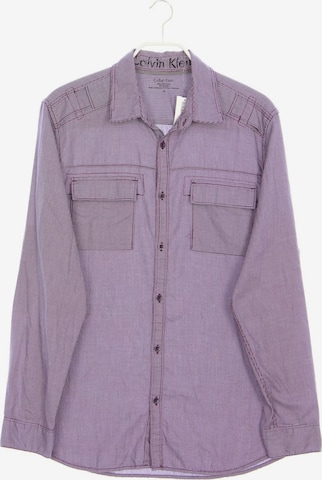 Calvin Klein Button Up Shirt in M in Purple: front