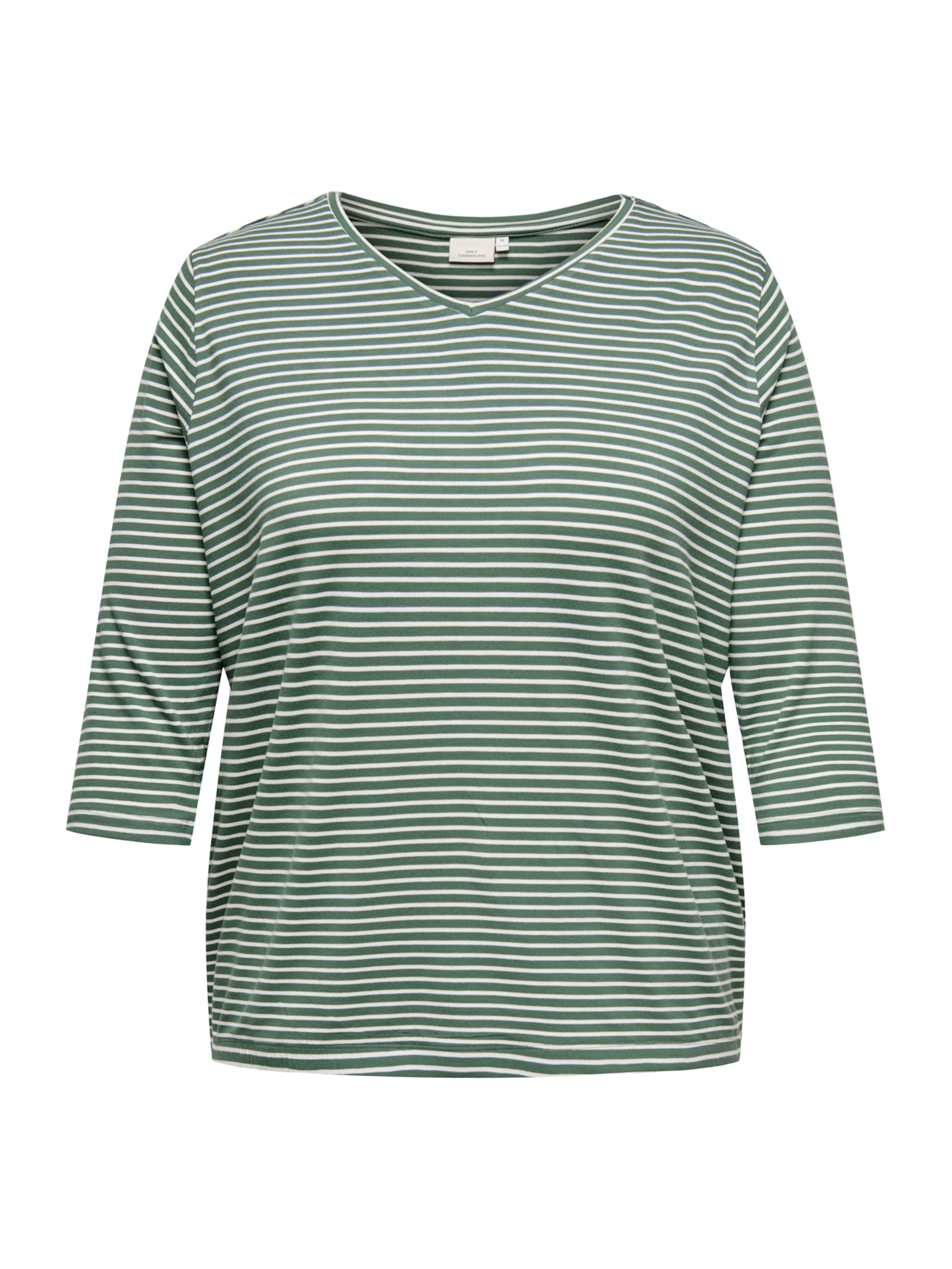 ONLY Carmakoma T-shirt 'CARLINA' i mörkgrön / vit, Produktvy