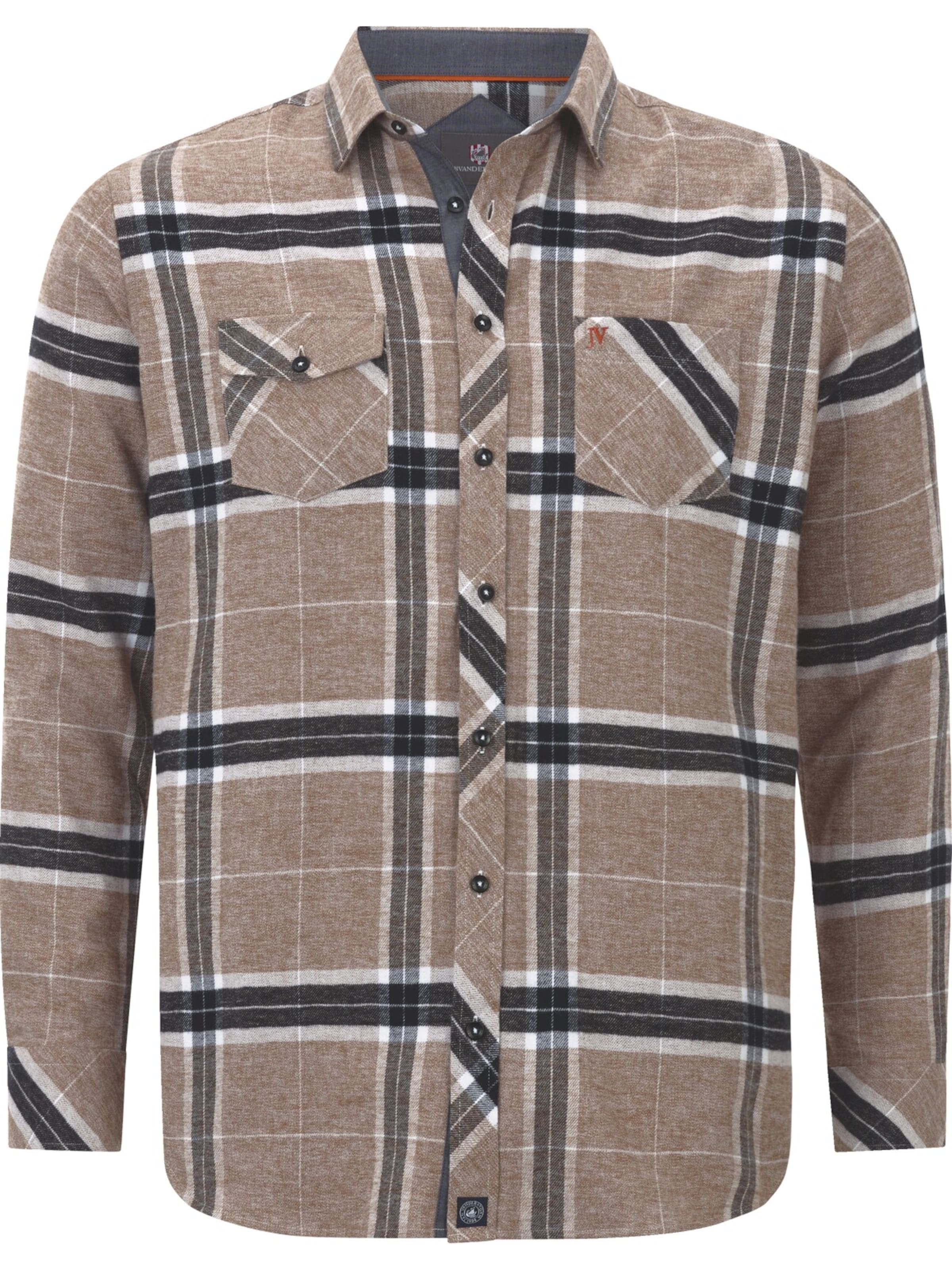 Jan Vanderstorm Comfort Fit Hemd 'Thorulfar' in Braun: Vorderseite