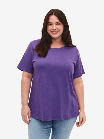 T-shirt Zizzi en violet : devant