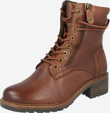 Bottines à lacets Tamaris Comfort en marron : devant