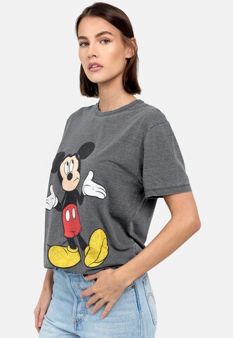 Recovered T-Shirt 'Disney Mickey Leaning' in Grau