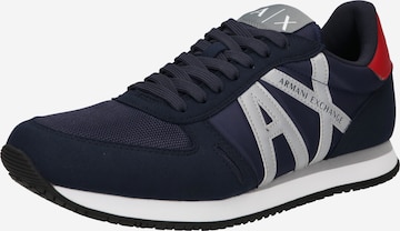 ARMANI EXCHANGE Platform trainers in Blue: front