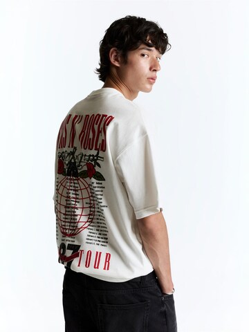 Pull&Bear Shirt 'GUNS N' ROSES WORLD TOUR REL' in White