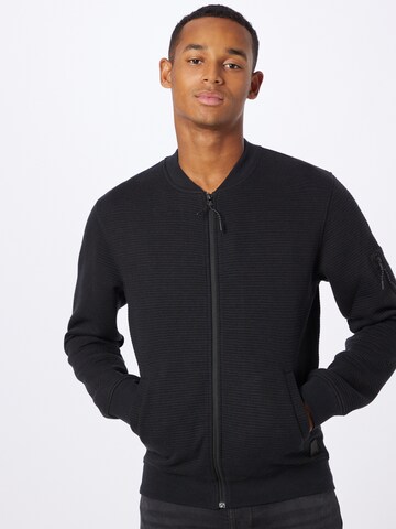 INDICODE JEANS Sweat jacket 'Lanyard' in Black: front