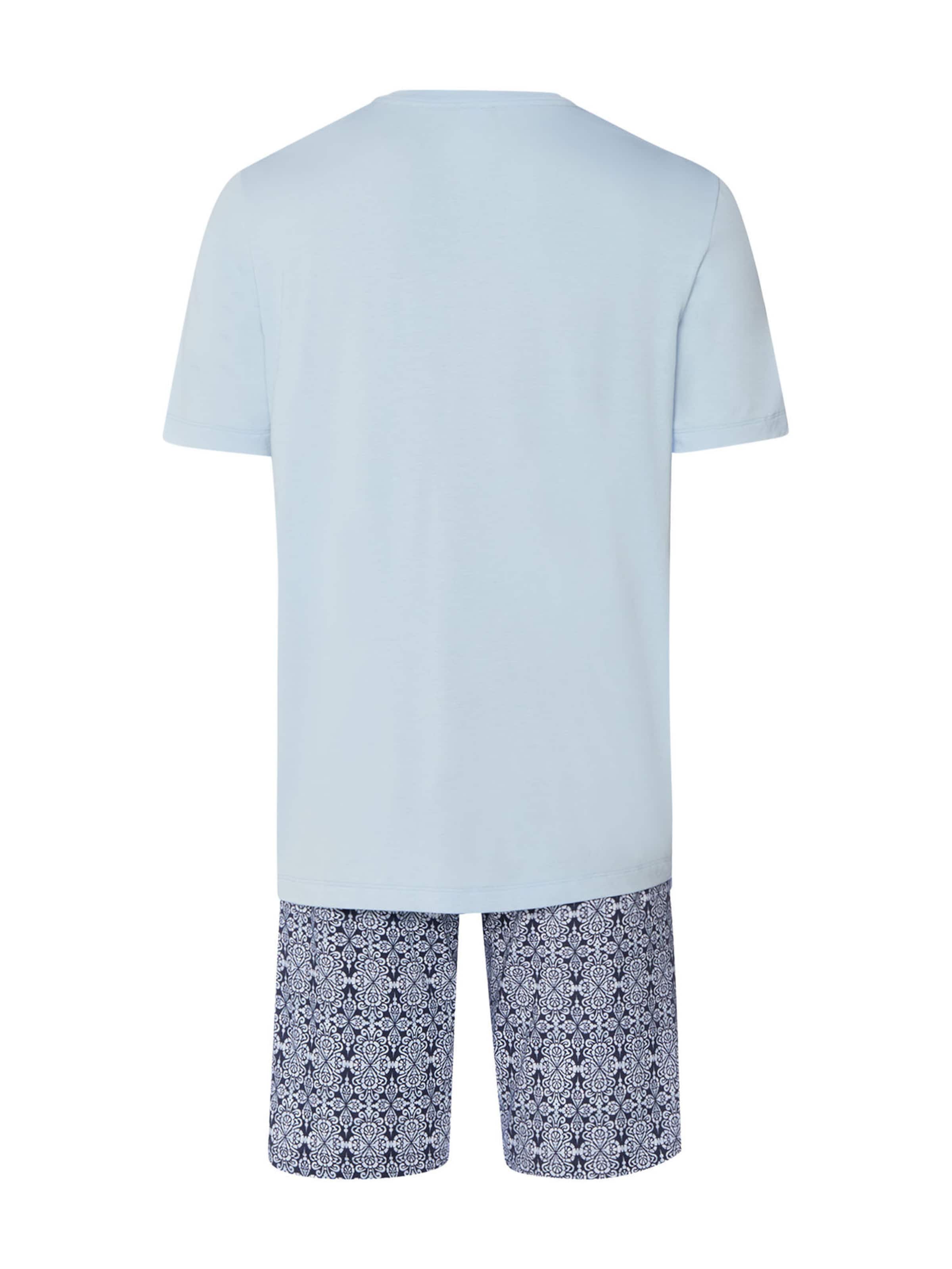 Hanro Pajamas long ' Night & Day ' in Blue