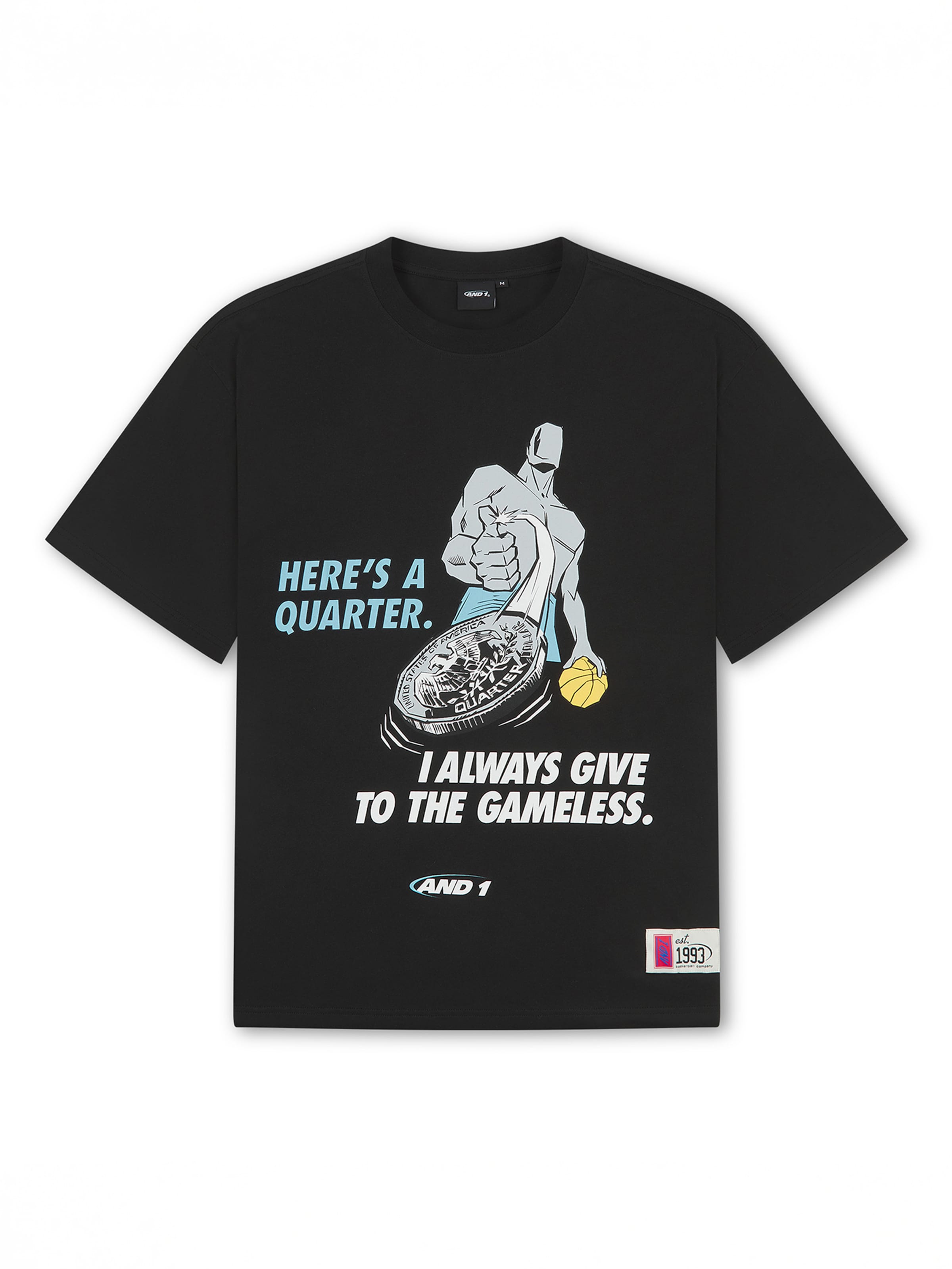 AND1 Tričko 'Gameless Trash Talk' - azurová / světle šedá / černá, Produkt