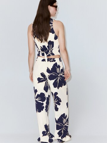 Wide leg Pantaloni con pieghe 'Dotter' di MANGO in bianco