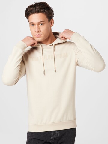 TOM TAILOR DENIM Sweatshirt in Beige: front