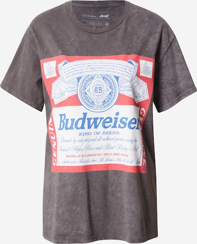 Nasty Gal T-shirt 'Budweiser' i blå / basalgrå / röd / vit, Produktvy