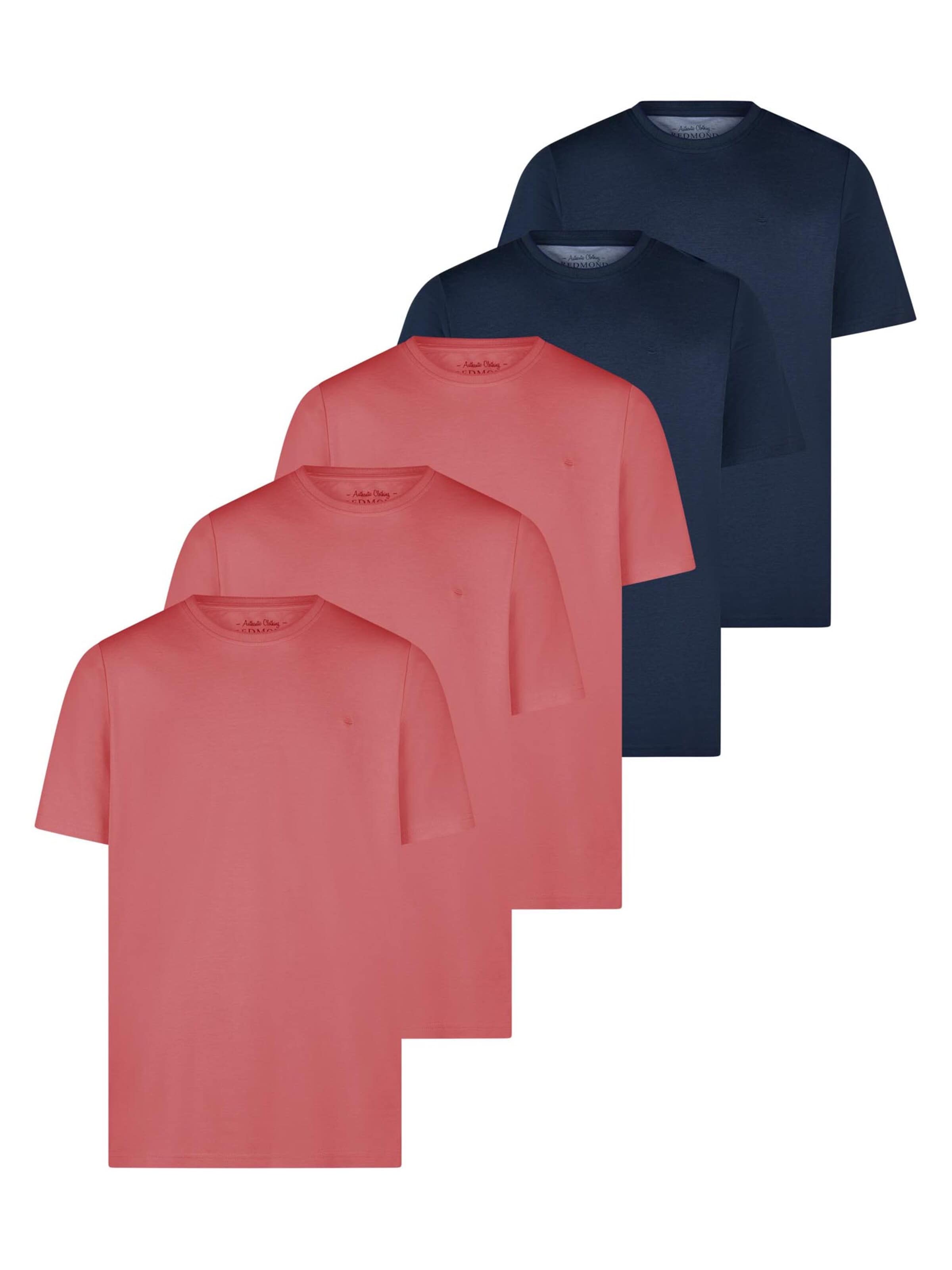 redmond Shirt 'Basic' in Rood: voorkant