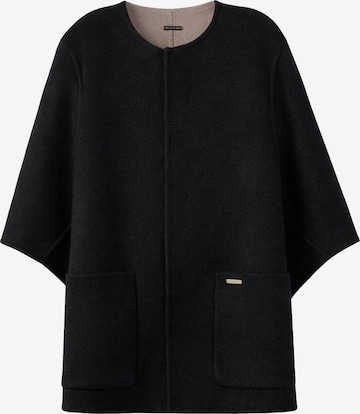 GOBI Cashmere Trui 'Patch Pocket Cashmere Poncho Jacket' in Blauw: voorkant