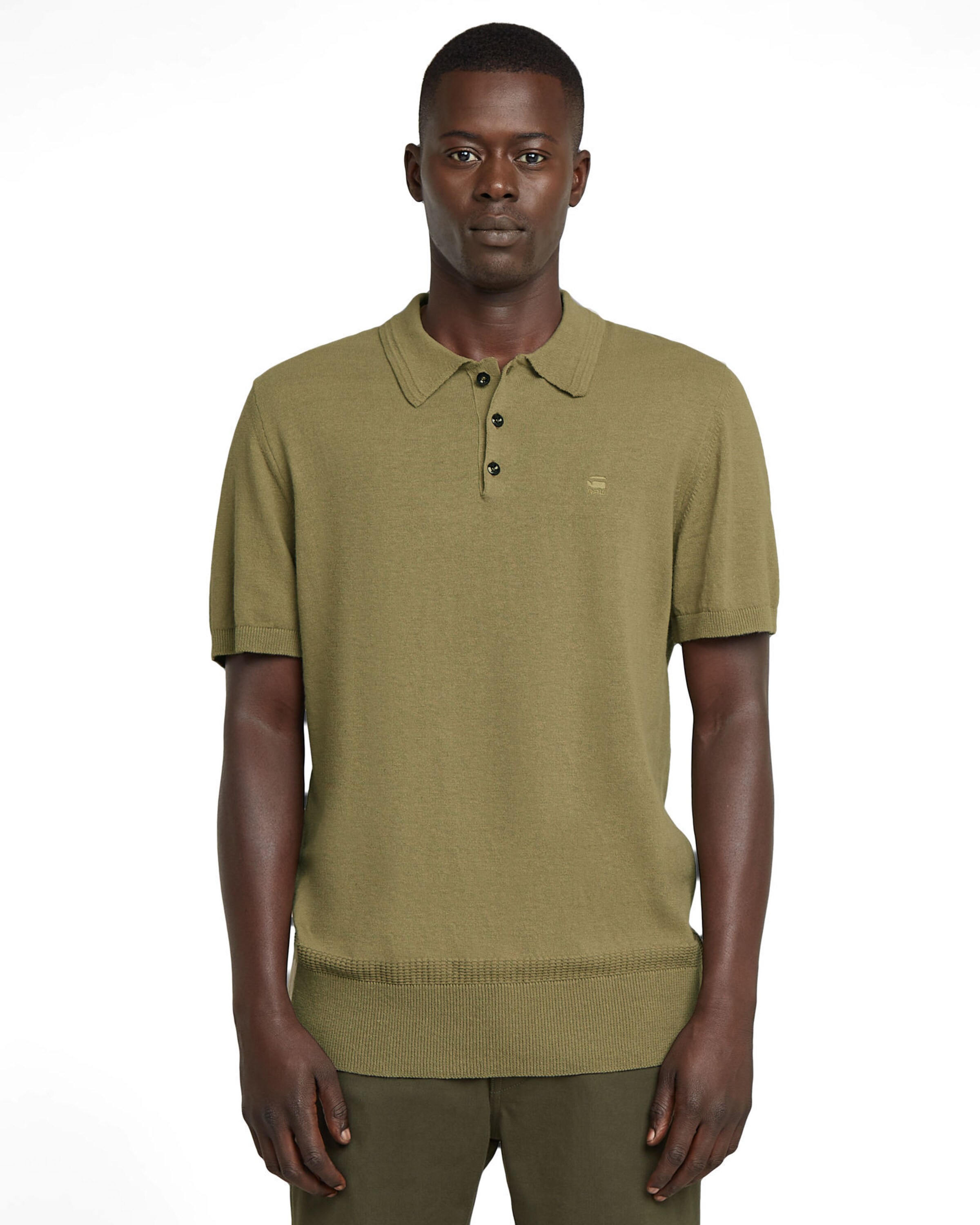 G-STAR Shirt 'Knitted' in Green: front