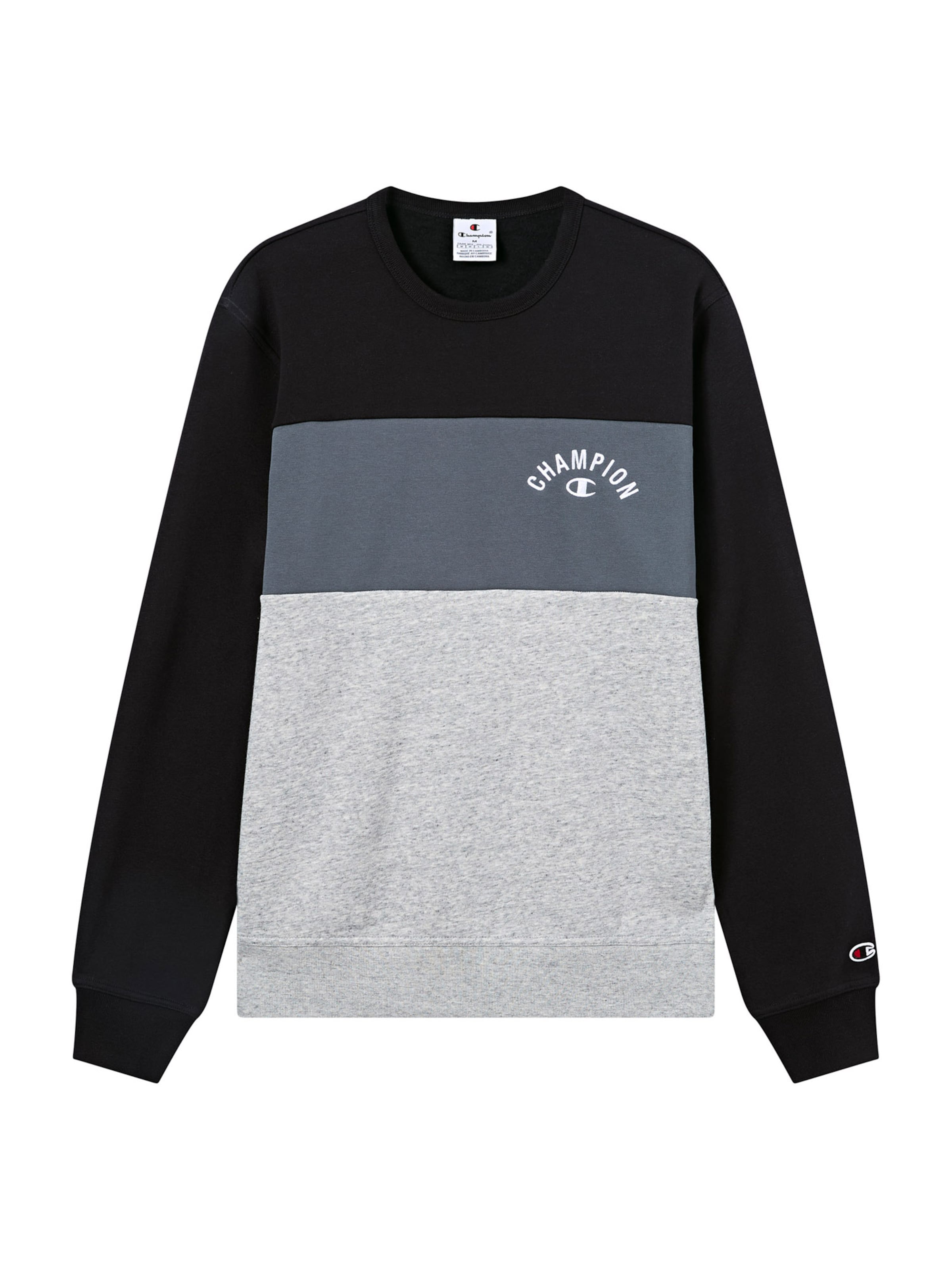 Champion Authentic Athletic Apparel Sweatshirt in basaltgrau / hellgrau / schwarz, Produktansicht