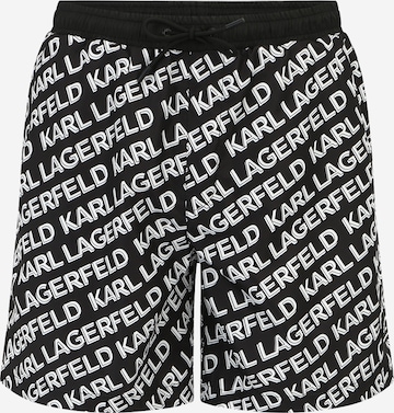 melns Karl Lagerfeld Sērfošanas šorti: no priekšpuses
