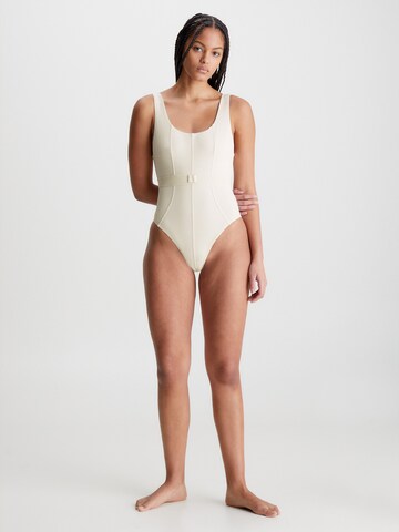 Calvin Klein Swimwear Μπουστάκι Ολόσωμο μαγιό σε λευκό