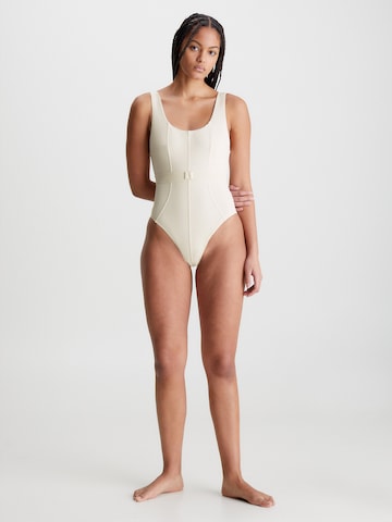 Calvin Klein SwimwearBustier Jednodijelni kupaći kostim - bijela boja