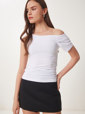 Happiness İstanbul T-shirt i vit: framsida