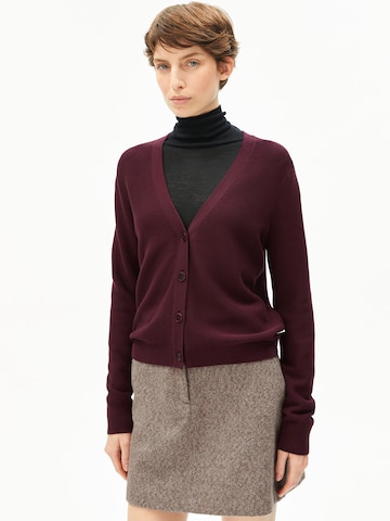 ARMEDANGELS Strickjacke MENAAL LINKS in Rot