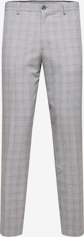 SELECTED HOMME - Regular Calças com vincos 'Liam' em cinzento: frente