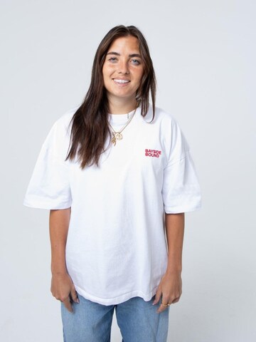 BAYSIDE BOUND Oversized shirt 'THE I AM NOT A NICHE UNISEX OVERSIZE TEE' in White: front