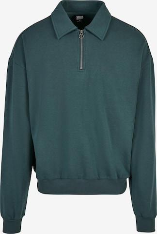 Urban Classics - Sweatshirt 'Collar Crew' em verde: frente