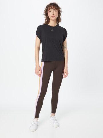 ADIDAS PERFORMANCE Skinny Sportbroek 'Hyperglam Techfit' in Bruin