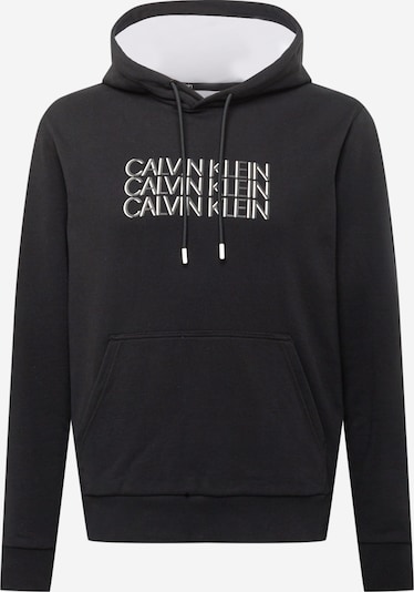 Bluză de molton Calvin Klein pe negru / alb, Vizualizare produs