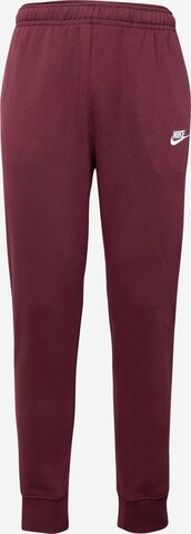 Pantalon 'Club Fleece' Nike Sportswear en rouge : devant