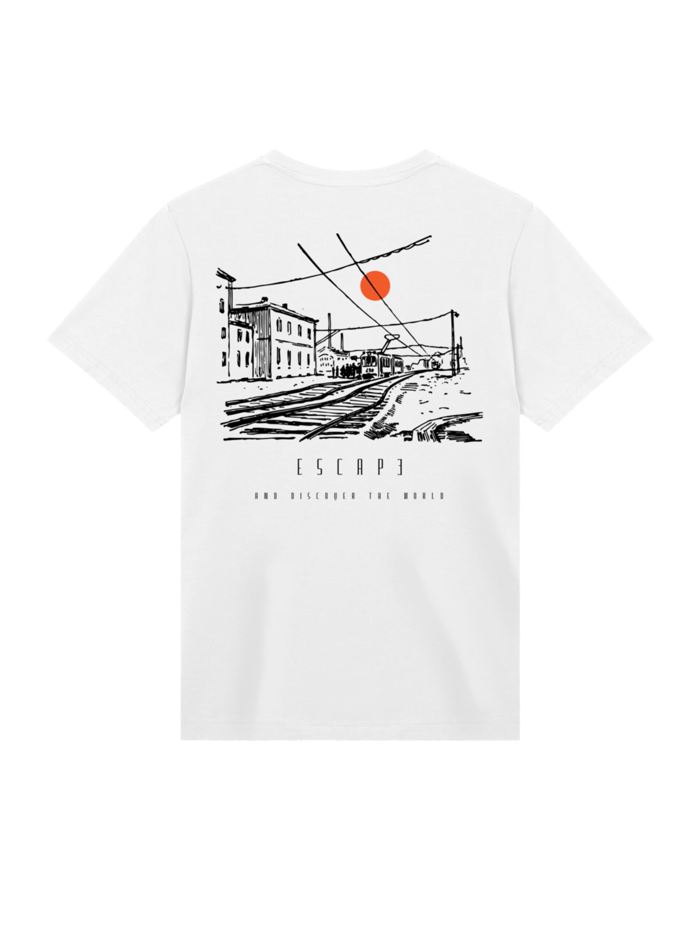 F4NT4STIC Shirt 'Escape Discover The World Town Train Station' in White