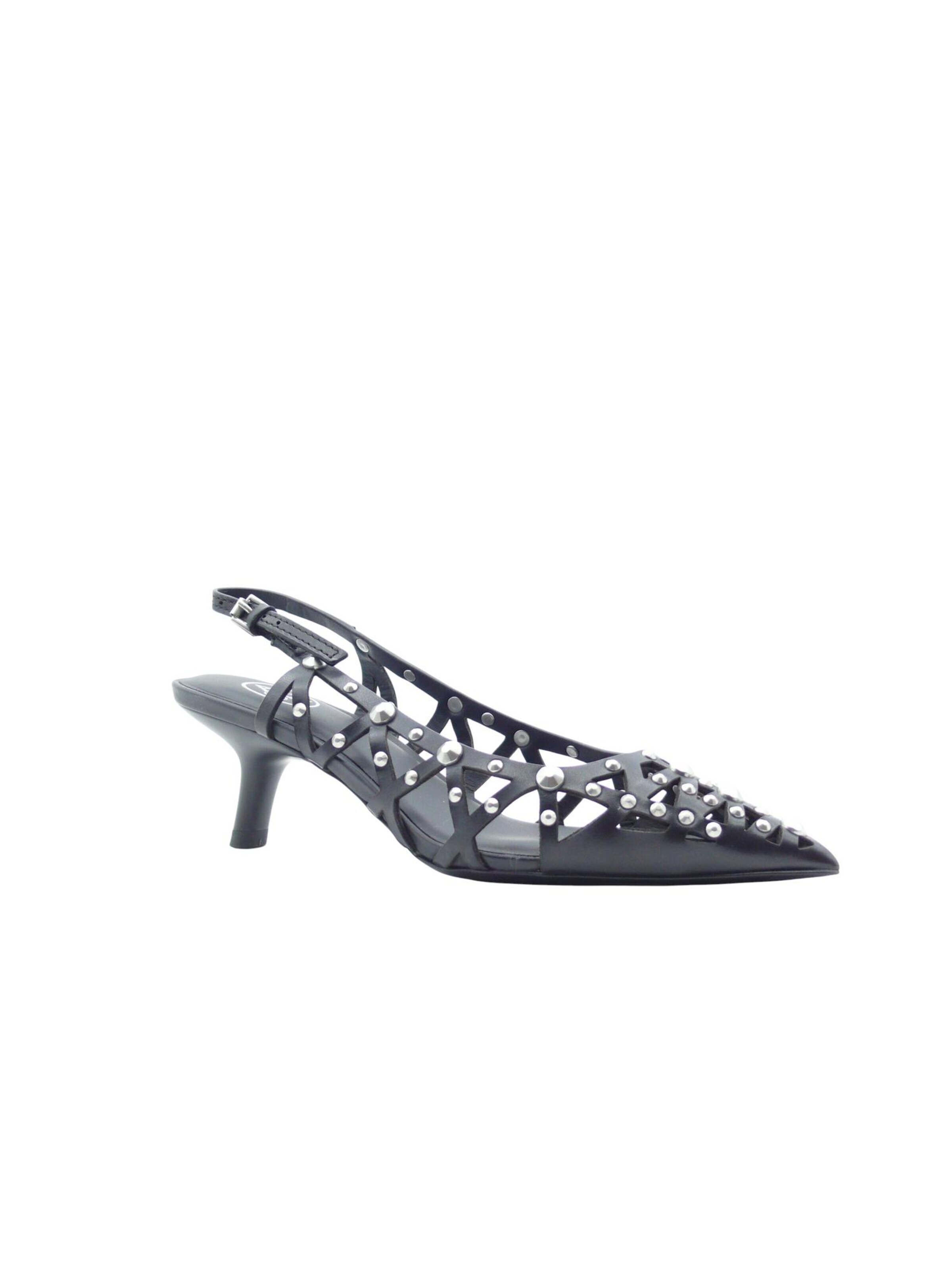 ASH Lodičky 'ASH Bizarre Escarpins Slingback Cuir Noir Clouté' – černá: přední strana