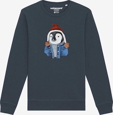 Watapparel Sweatshirt ' Pinguin ' in Grijs: voorkant