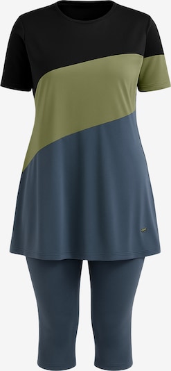 C&City Badeanzugkleid in navy / rauchblau / grün, Produktansicht