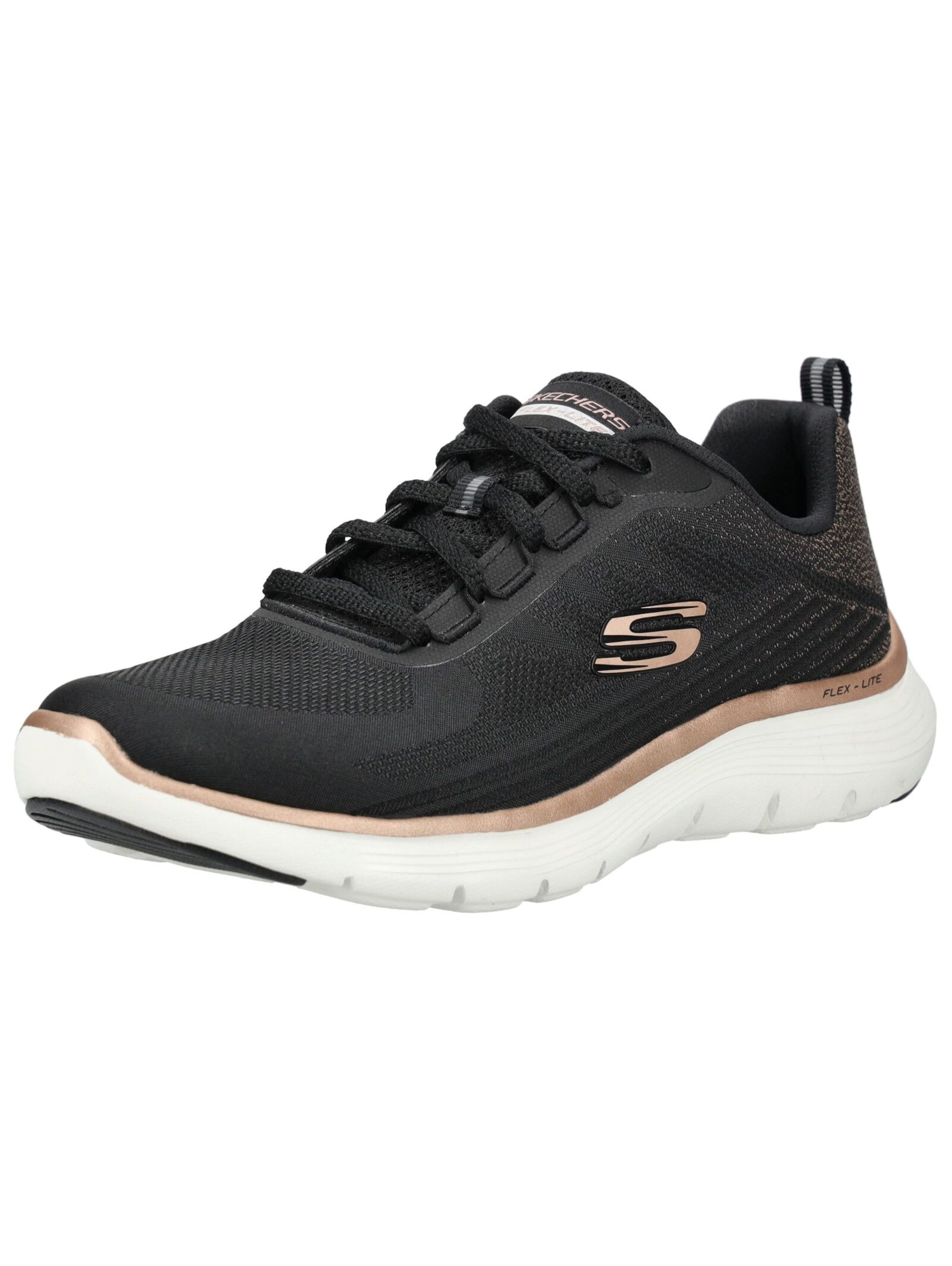 SKECHERS Veterschoen 'Flex Appeal 5.0 - Elegant Glow' in Zwart: voorkant