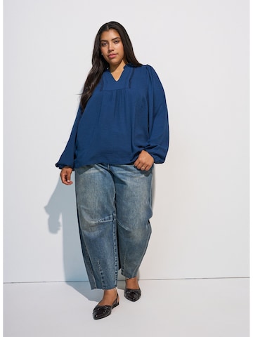 Zizzi Bluse 'CAWHITNEY' in Blau
