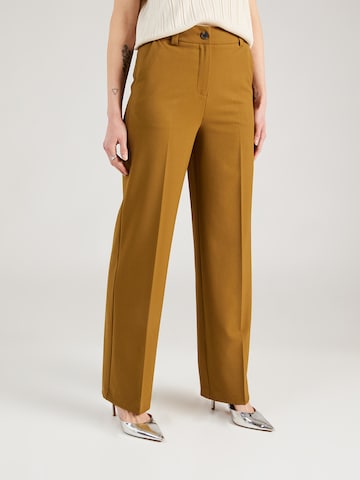 modström Loose fit Pleated Pants 'Anker' in Brown: front