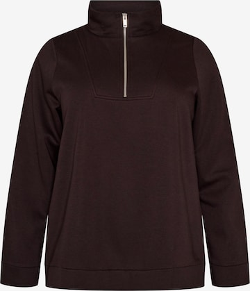 Zizzi Sweatshirts 'FLAMELA' in Braun: Vorderseite