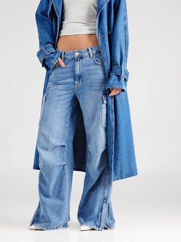 Liu Jo Wide leg Cargojeans in Blauw: voorkant