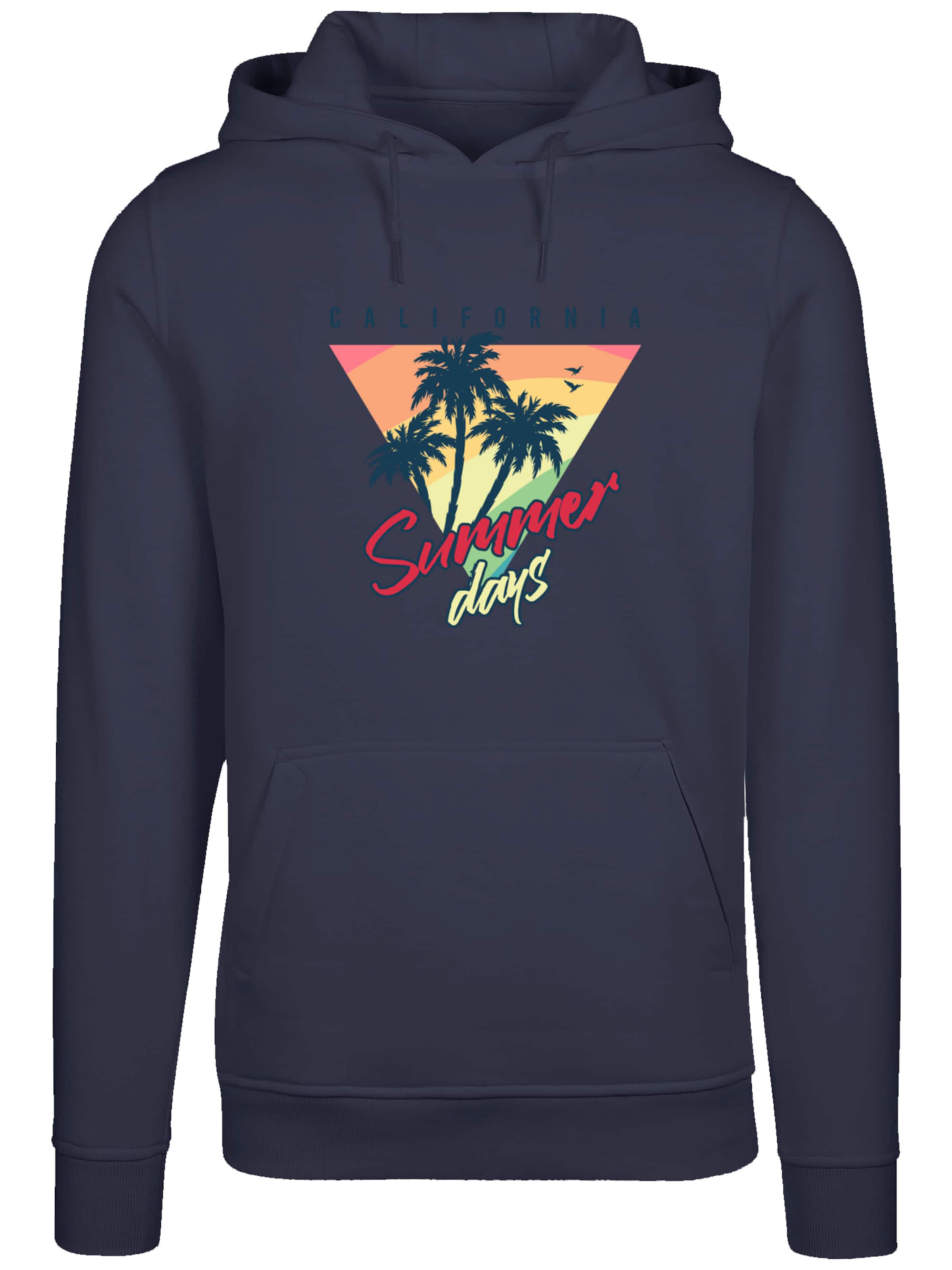 Sweat-shirt 'California Palmen Retro' F4NT4STIC en bleu : devant
