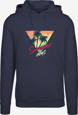 Sweat-shirt 'California Palmen Retro' F4NT4STIC en bleu : devant