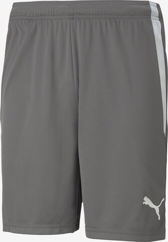 PUMA Regular Workout Pants 'TeamLiga' in Grey: front