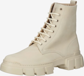 Högl Lace-Up Ankle Boots in Beige: front