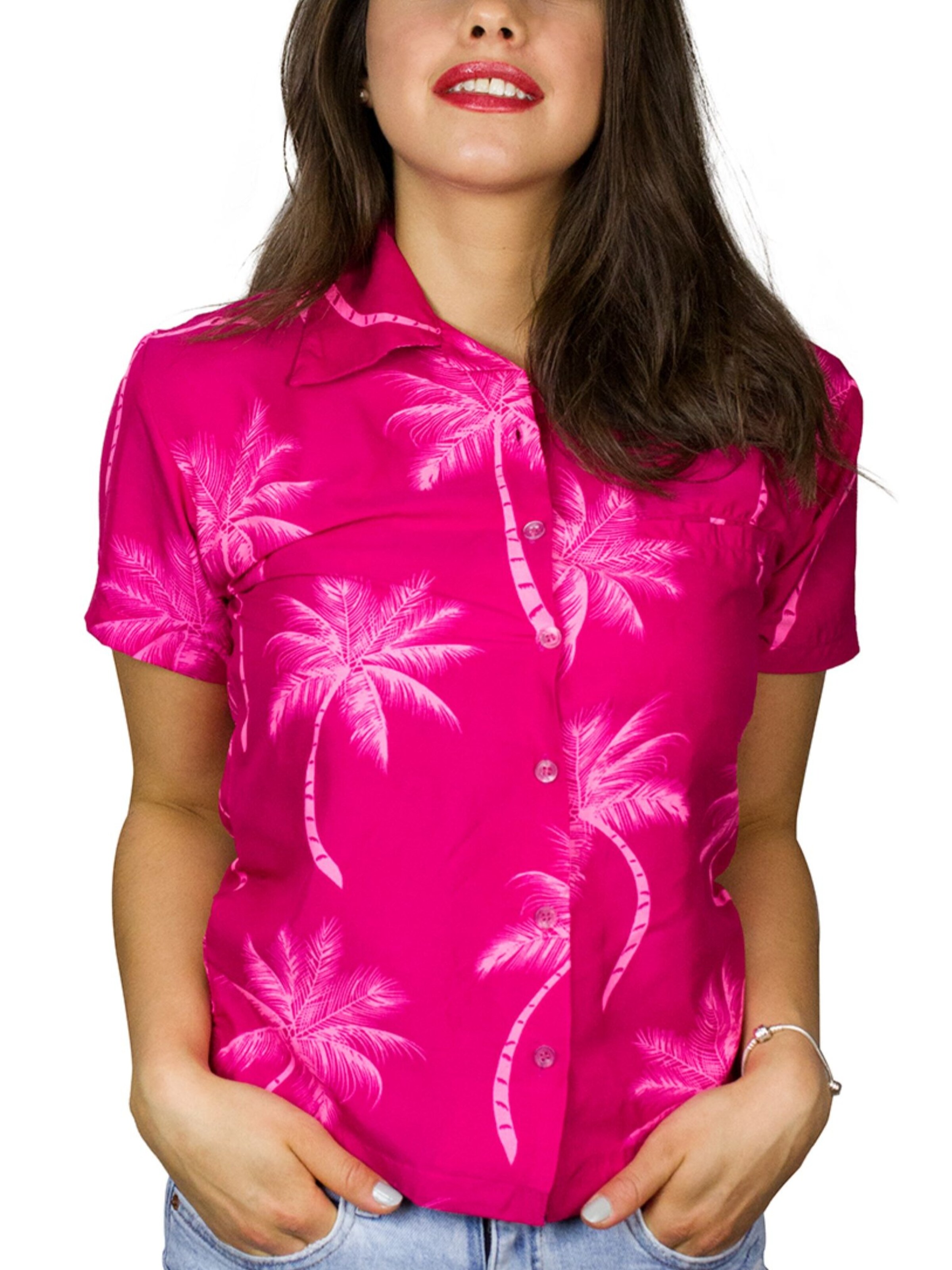 King Kameha Bluse 'Palmshadow'‌‌‌‌‌‌ in Pink