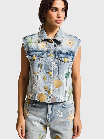 IT'S BASIC Vest 'DENIM WAISTCOAT' in Blue: front